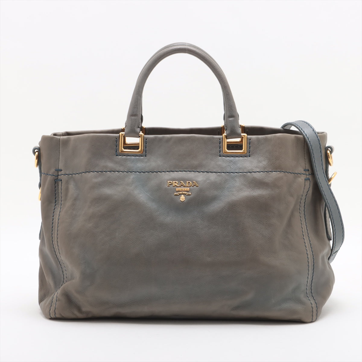 Sac à main vintage Prada Galleria en cuir bleu – s3cond