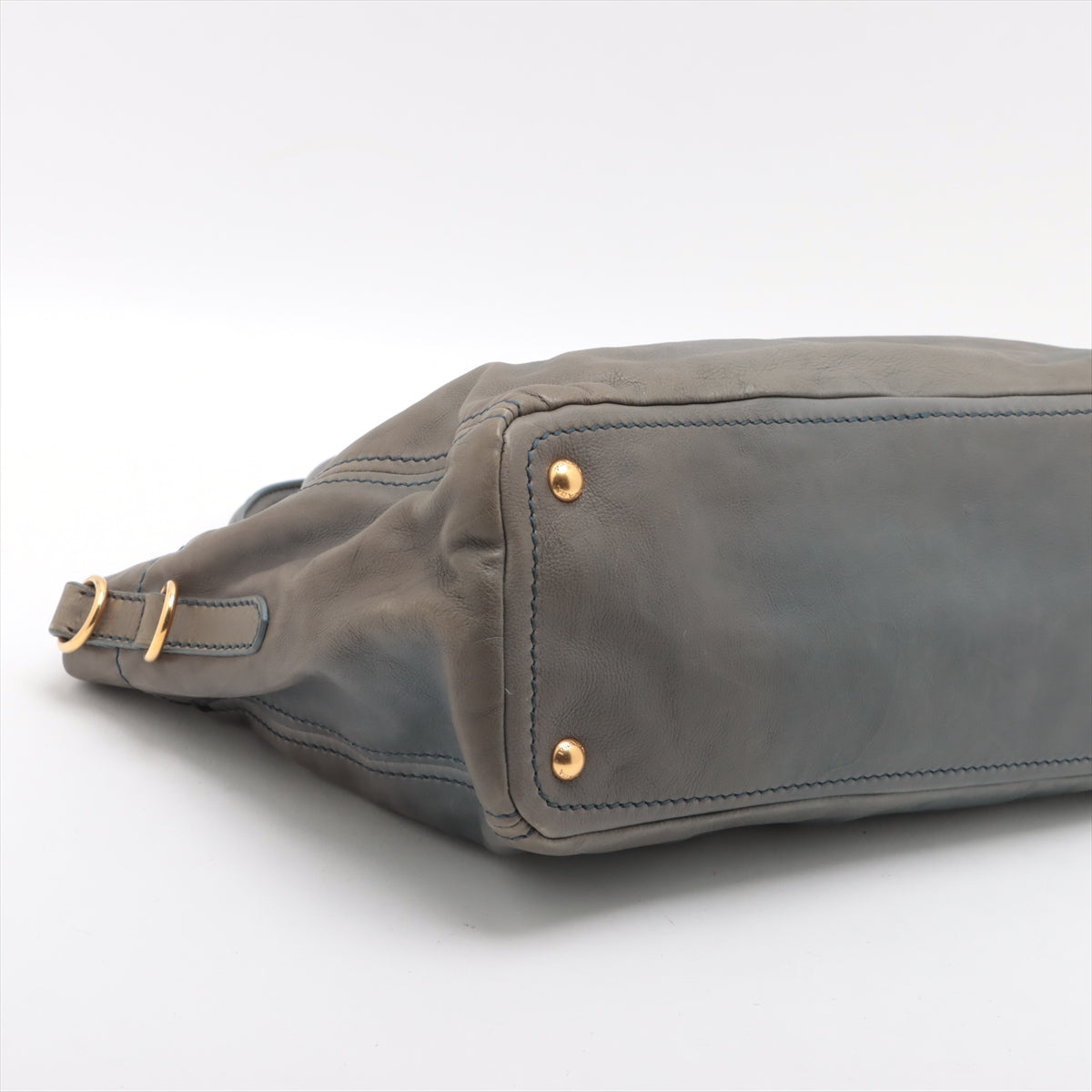 Sac à main vintage Prada Galleria en cuir bleu