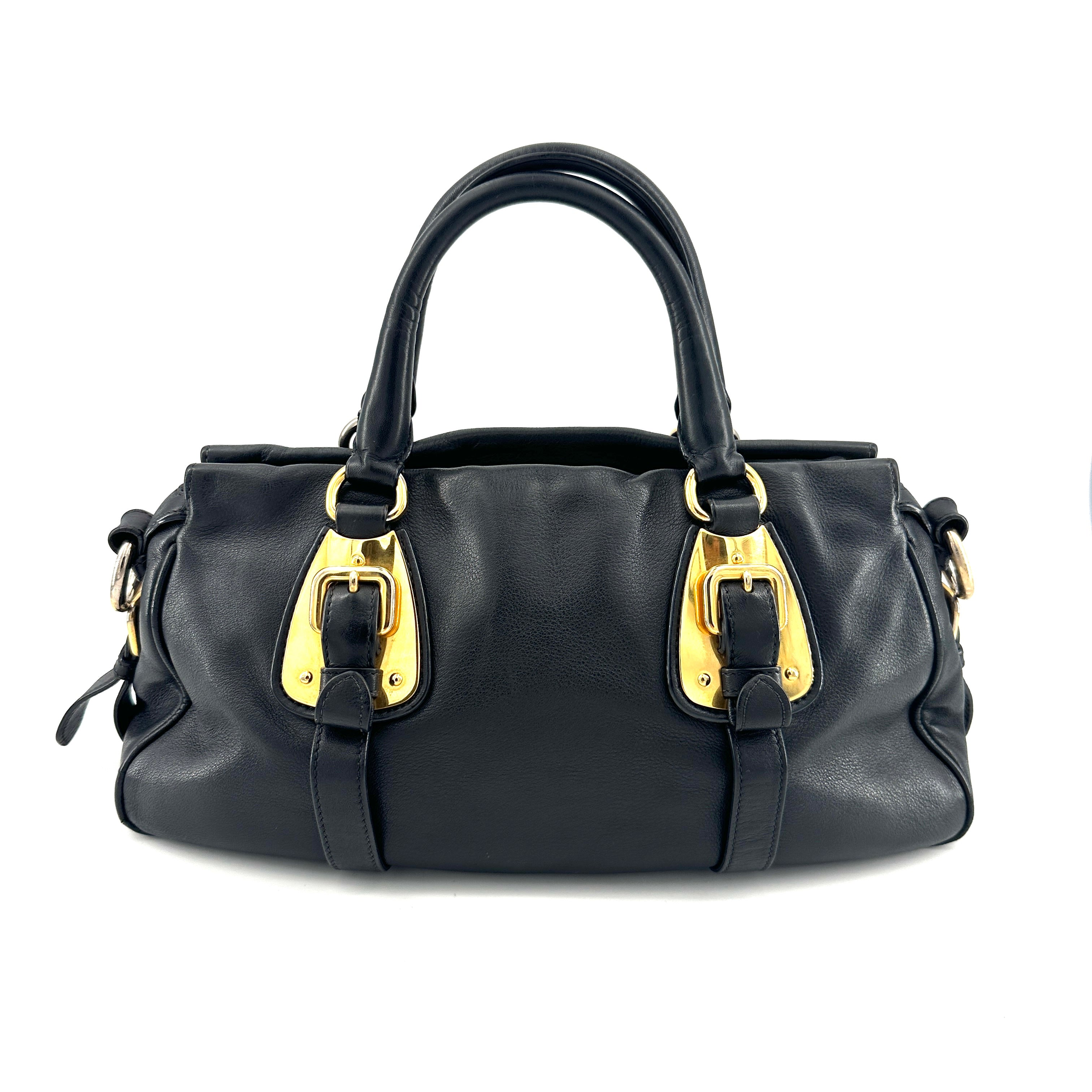 Prada Bauletto vintage en cuir noir