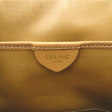 Celine Shoulder Bag Coated Canvas Leather Beige