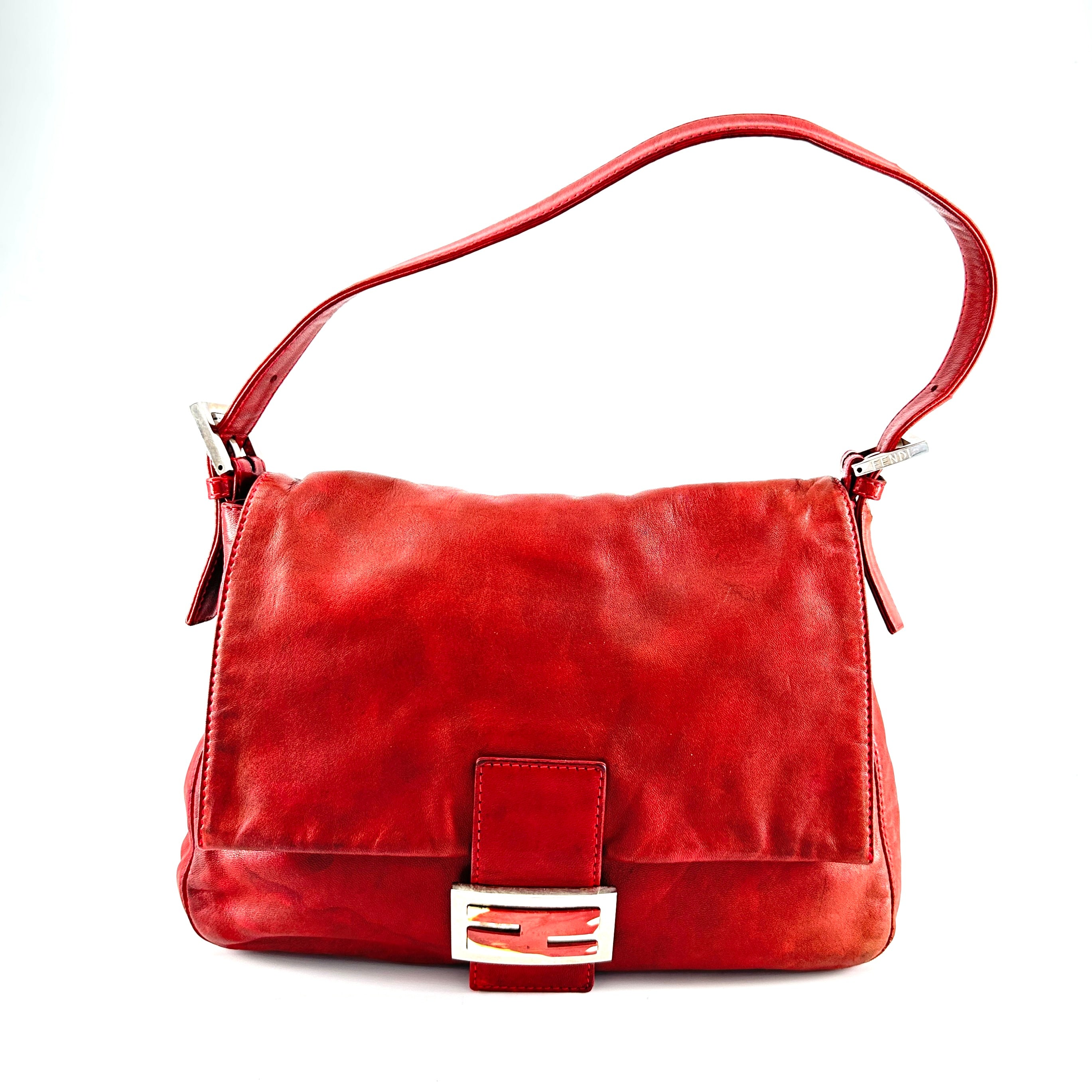 Fendi Mamma Baguette Vintage Cuir Rouge