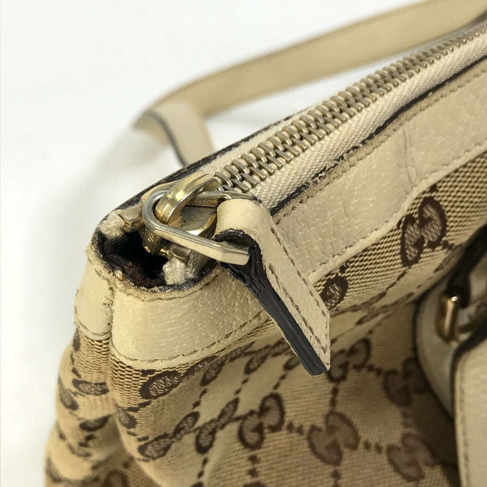 Sac à main vintage Gucci GG en toile et cuir blanc