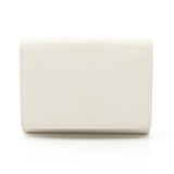 Intrecciato Trifold Wallet Leather White Embossing