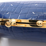 S.W.A.L.K. II Handbag Leather Blue Clasp Croc Embossed 2WAY