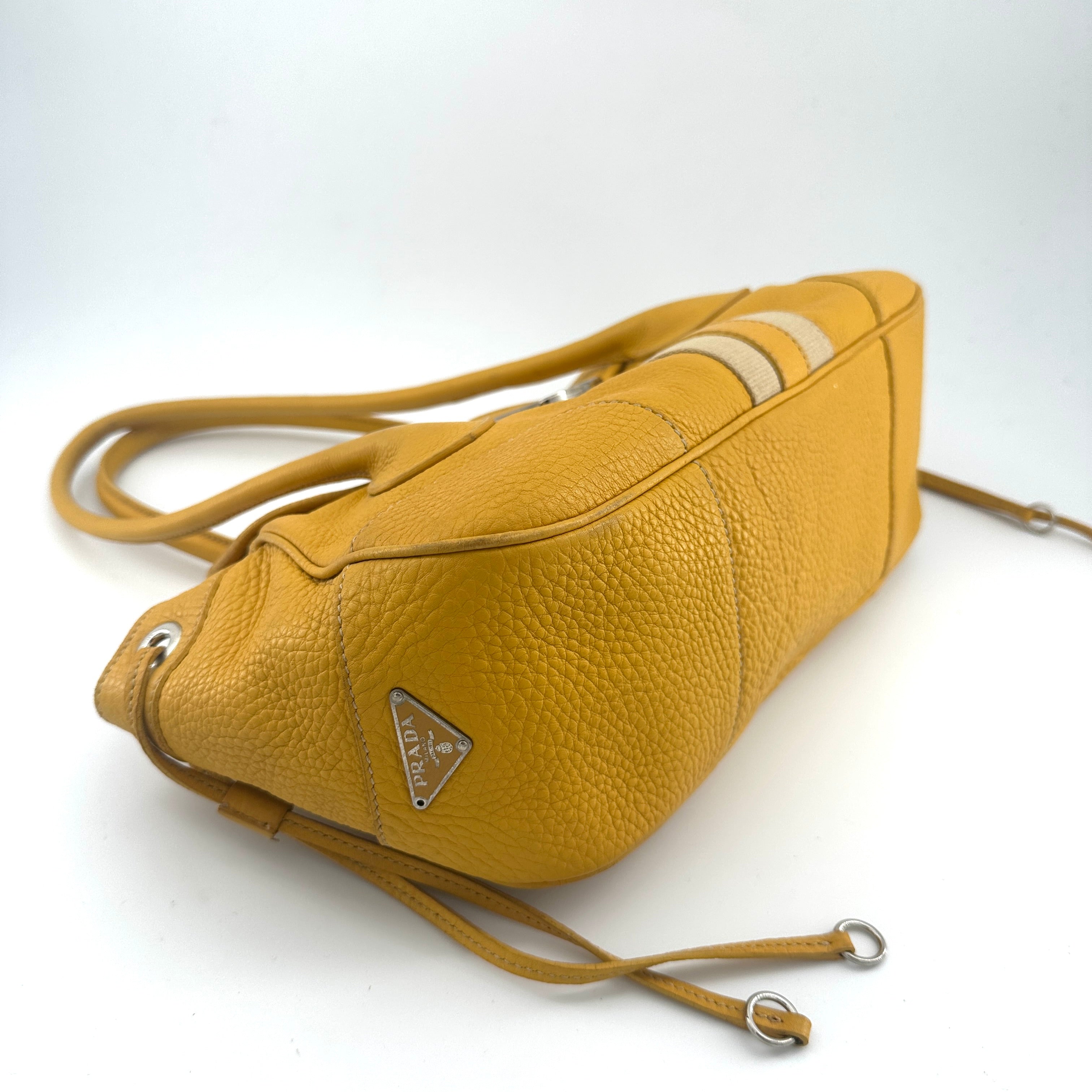 Prada handbag yellow leather                             shoulder-bags                              [object Object] undefined undefined