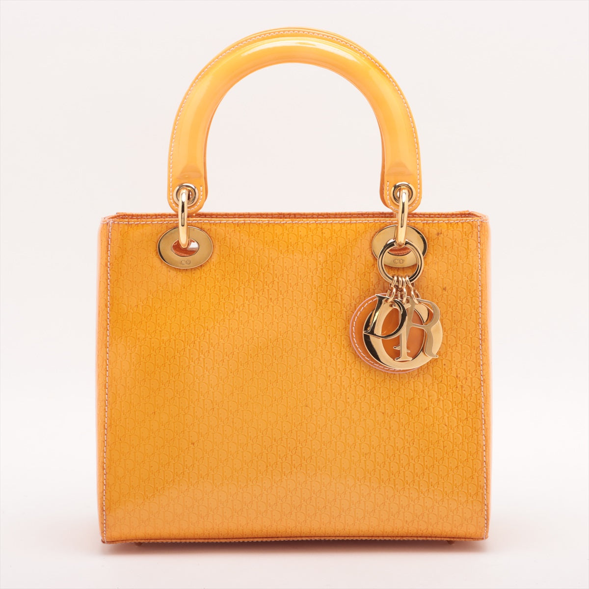 Dior Lady Dior Vintage en cuir verni jaune