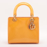 Dior Lady Dior Vintage en cuir verni jaune