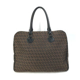 Sac Boston Fendi Zucchino Vintage en Toile/Cuir Marron