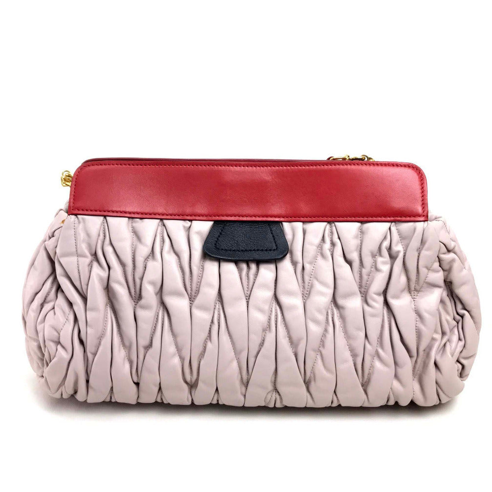 Sac à main vintage MIU MIU matelassé cuir noir rose rouge