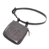 Chanel Coco Mark Waist Bag Lambskin Black Gold Hardware