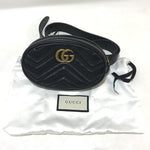 Gucci Gg Marmont Vintage Sac Ceinture Cuir Noir Or