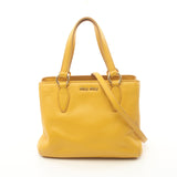 Miu Miu Vitello Caribu Handbag Leather Yellow