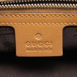 Gucci Gg Twins Gucci Sima Shoulder Bag Canvas Leather Beige Dark Brown