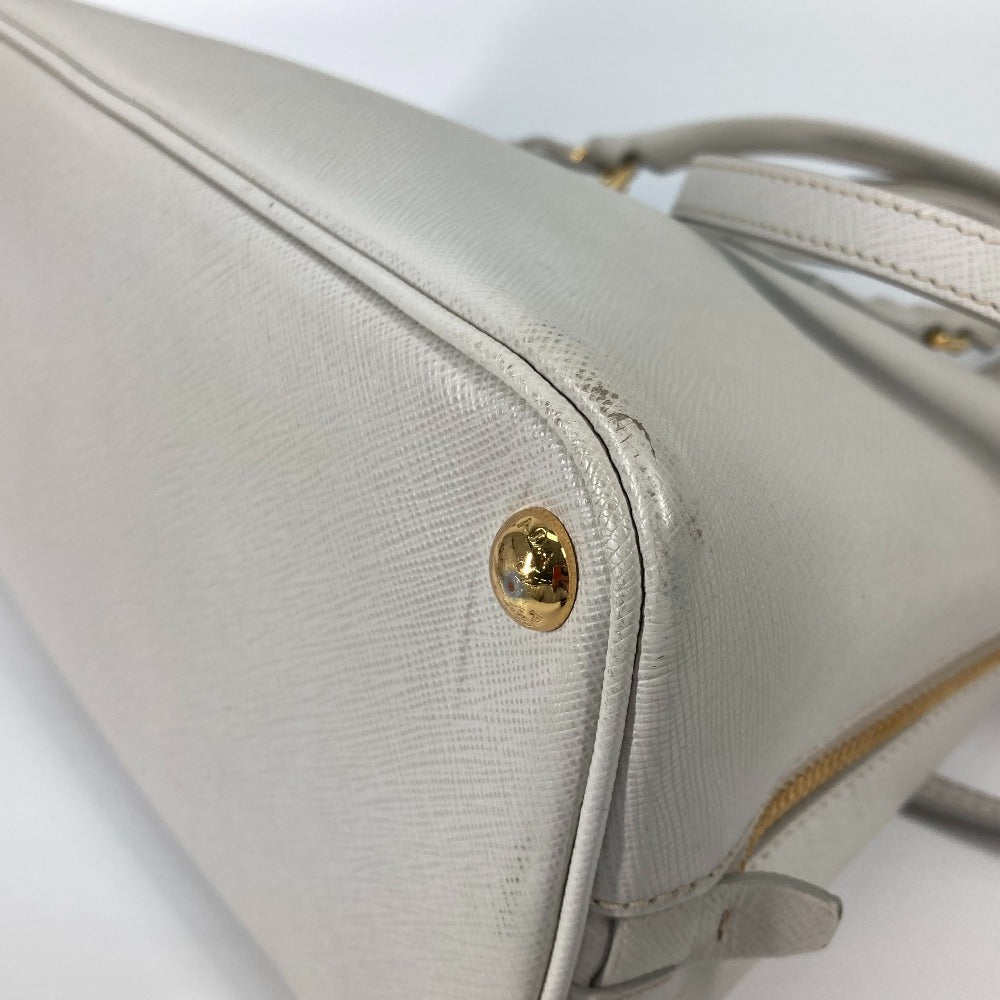 Sac à main Prada Bl0837 vintage en cuir Saffiano blanc