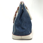 Prada Bn2441 Sac à Main Vintage en Denim Coton Bleu Blanc