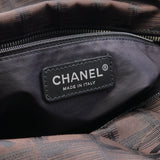 Chanel New Travel Line Gm Shoulder Bag Tote Nylon Canvas Leather Brown Black