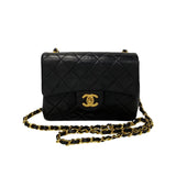 Chanel Shoulder Bag Black Leather