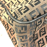 Sac Boston Fendi Zucchino Vintage en Toile/Cuir Marron