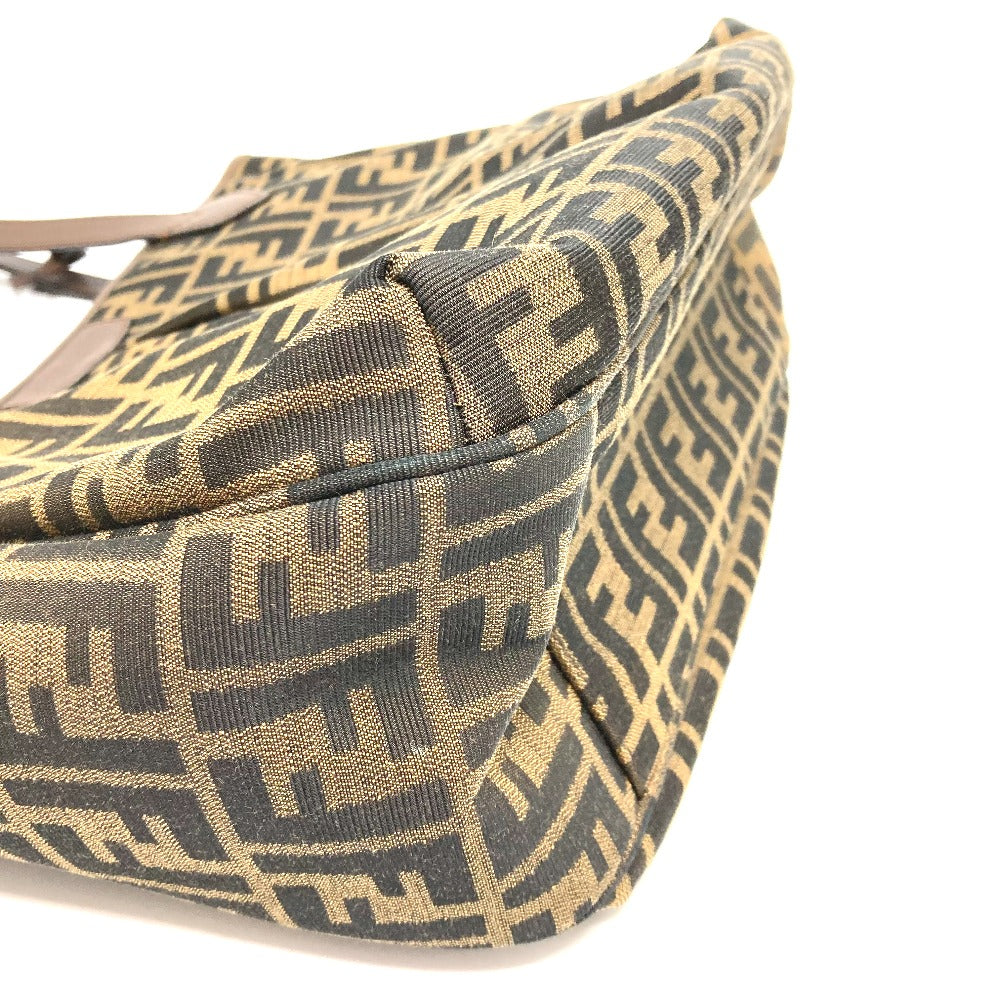 Sac à épaule vintage Fendi 8Bh268 Zukka en cuir brun