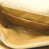 Celine Shoulder Bag Coated Canvas Leather Beige