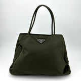 PRADA Nylon CP Hand Khaki Tote Bag