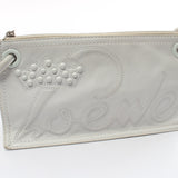 Loewe Shoulder Bag Leather Light Gray Crown Studs