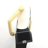 Chanel Boy Chanel Chain Shoulder Bag Lambskin (Sheepskin) Navy Black