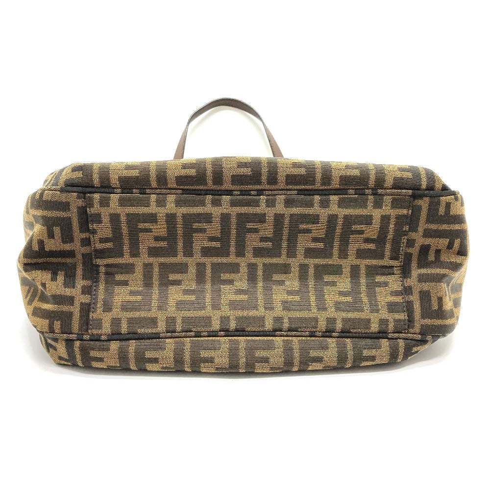 Sac à épaule vintage Fendi 8Bh268 Zukka en cuir brun