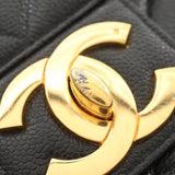 Chanel Matelasse Briefcase Business Bag Caviar Skin Black Gold Hardware