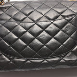 Chanel Matelasse Double Flap Chain Shoulder Bag Lambskin Black Combination Metal Fittings Paris Exclusive