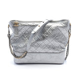 Chanel Gabriel De Chanel Large Hobo Chain Shoulder Bag Leather Silver Combination Metal Fittings Metallic