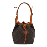 Louis Vuitton Petit Noe Shoulder Bag Coated Canvas Monogram Brown