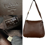 Prada Shoulder Bag Brown Leather