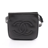 Chanel Coco Mark Waist Bag Lambskin Black Gold Hardware