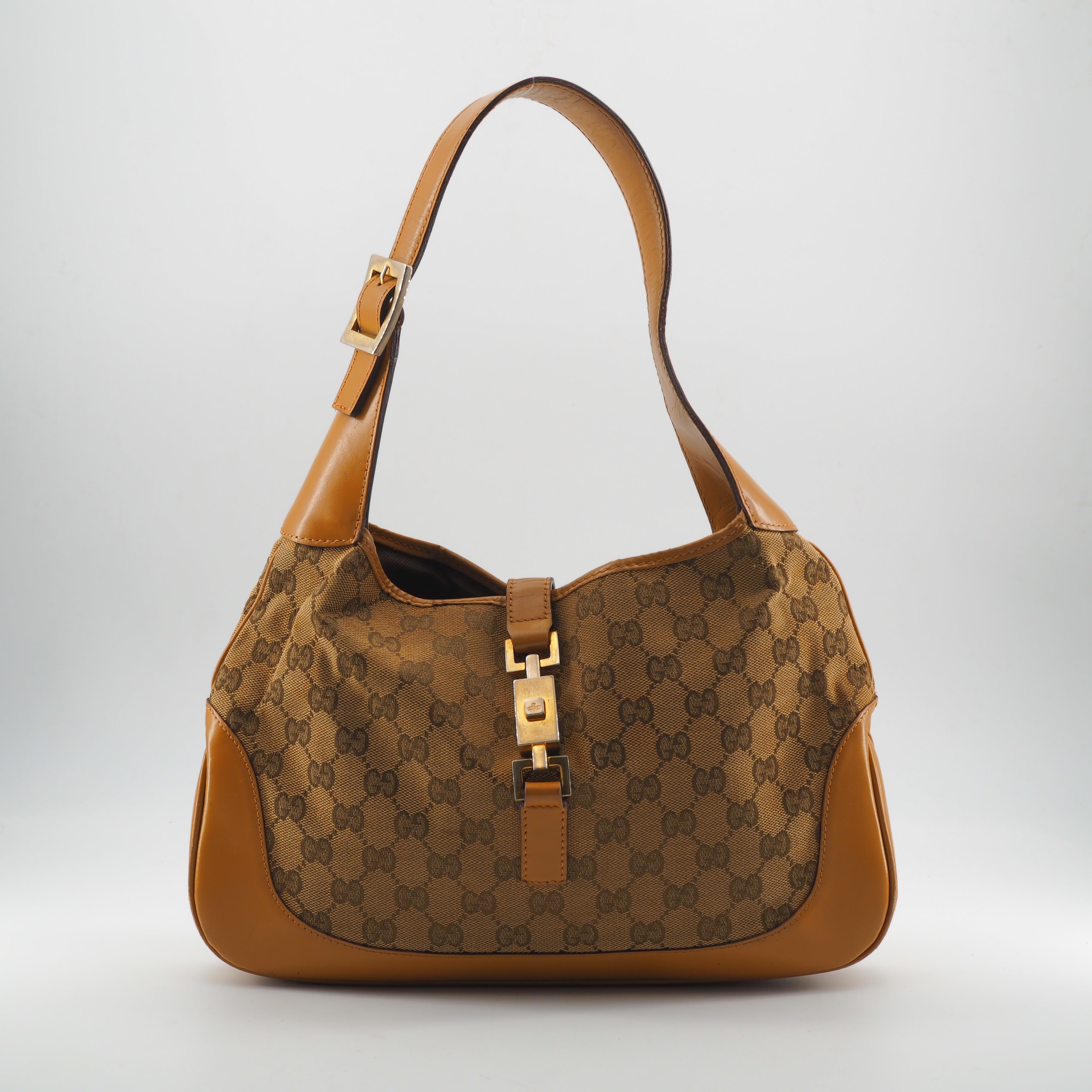 Gucci Jackie Vintage GG Toile et Cuir Marron