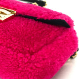 Fendi Mini Baguettes Mouton Vintage Rose Violet Sac À Épaule