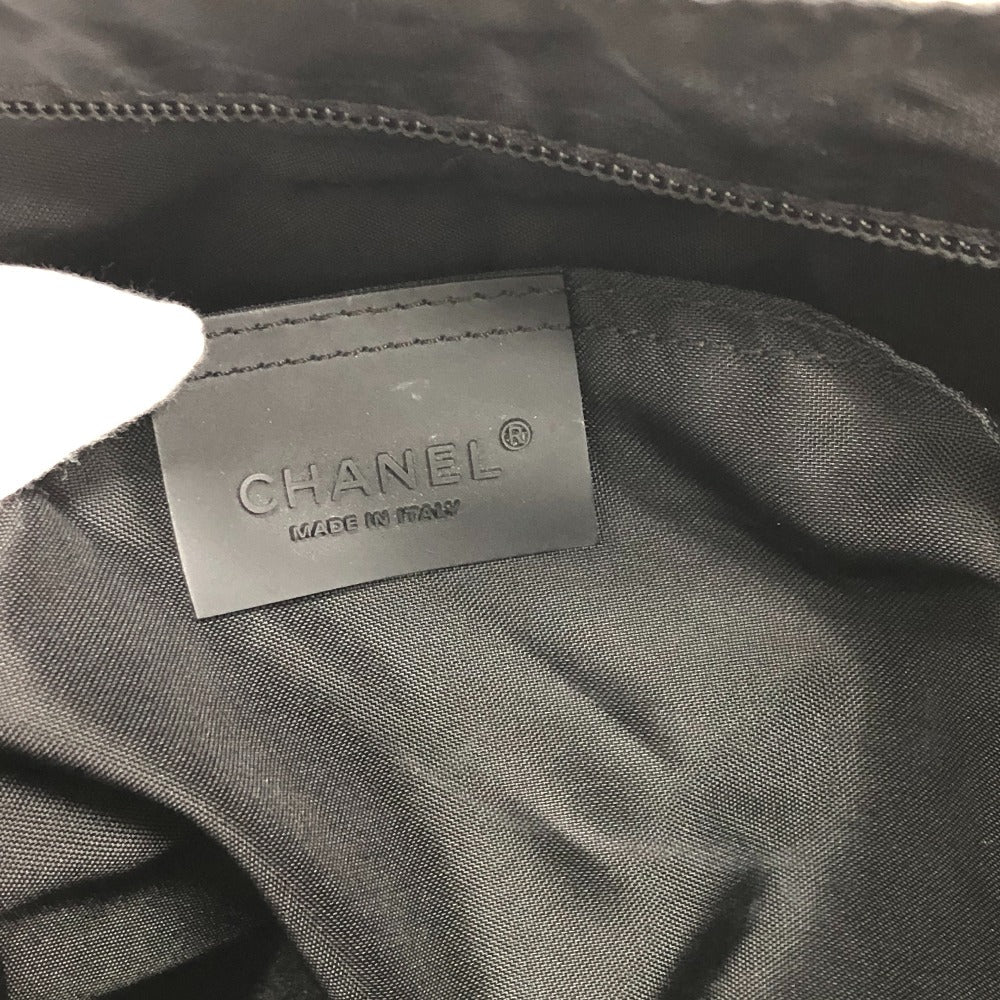 Sac épaule vintage Chanel Cc Coma Mark toile noir et blanc