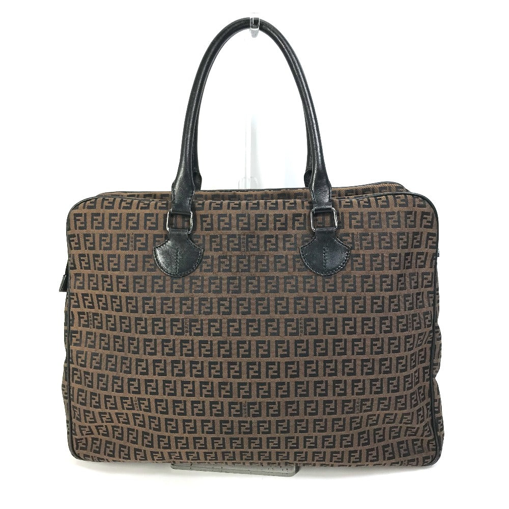 Sac Boston Fendi Zucchino Vintage en Toile/Cuir Marron