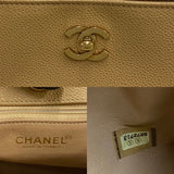 Chanel Tote Bag Beige Leather