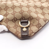 Gucci Abby Gg Canvas Shoulder Bag Leather Beige Dark Brown