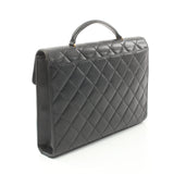 Chanel Matelasse Briefcase Business Bag Caviar Skin Black Gold Hardware