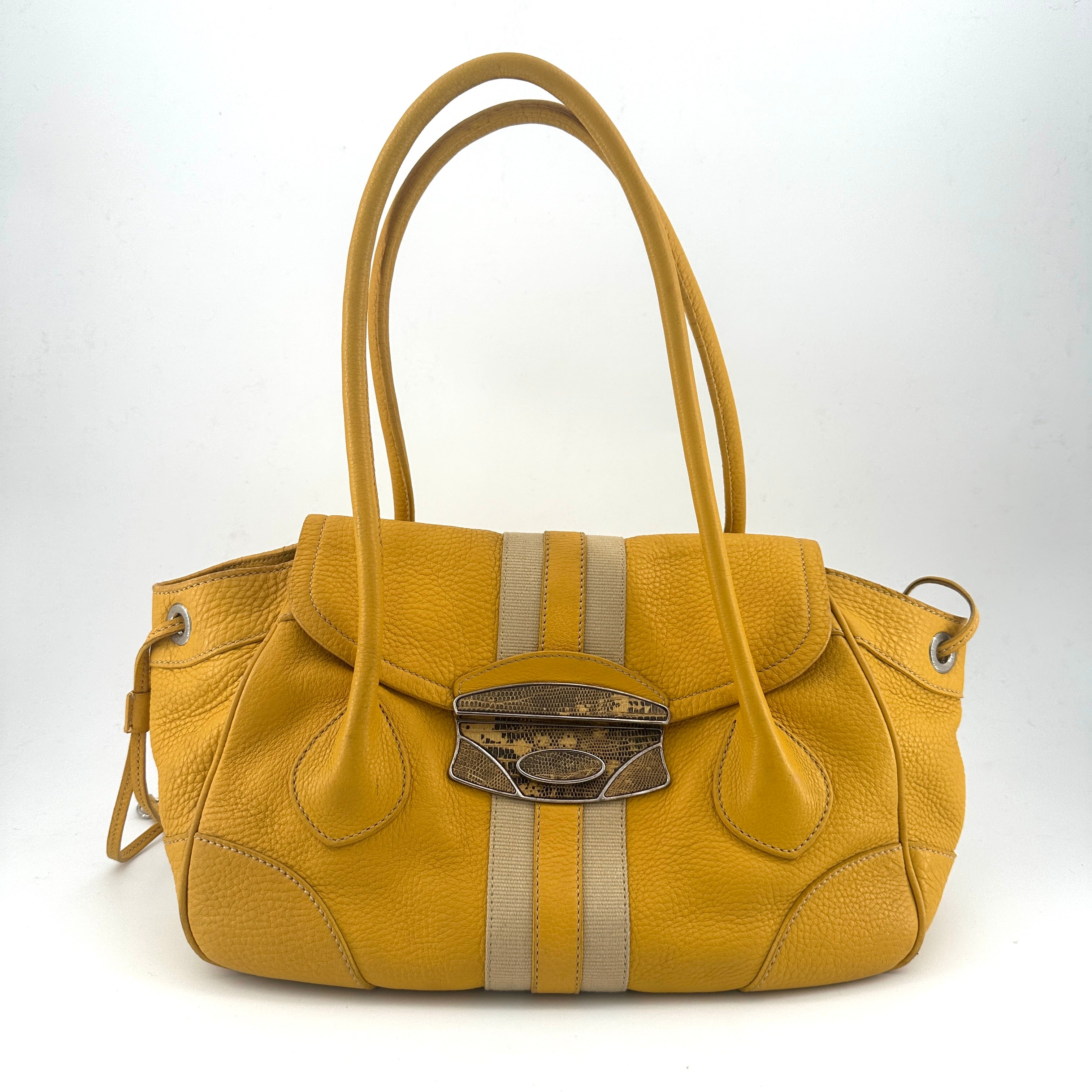 Prada handbag yellow leather                             shoulder-bags                              [object Object] undefined undefined