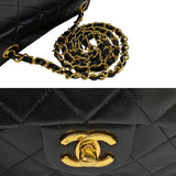 Chanel Shoulder Bag Black Leather