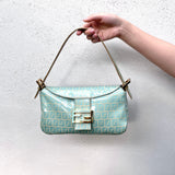 Fendi Zucchino Round Mouth Mamma Bucket Light Blue Ghw