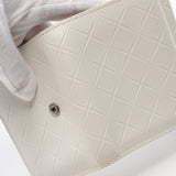 Intrecciato Trifold Wallet Leather White Embossing