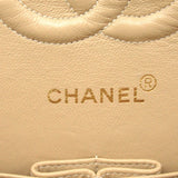 Chanel Matelasse Double Flap Chain Shoulder Bag Lambskin (Sheepskin) Beige Gold Hardware