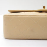 Chanel Matelasse Double Flap Chain Shoulder Bag Lambskin (Sheepskin) Beige Gold Hardware