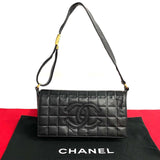 Chanel Shoulder Bag Black Leather