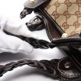 Gucci Gg Canvas Shoulder Bag Leather Beige Dark Brown