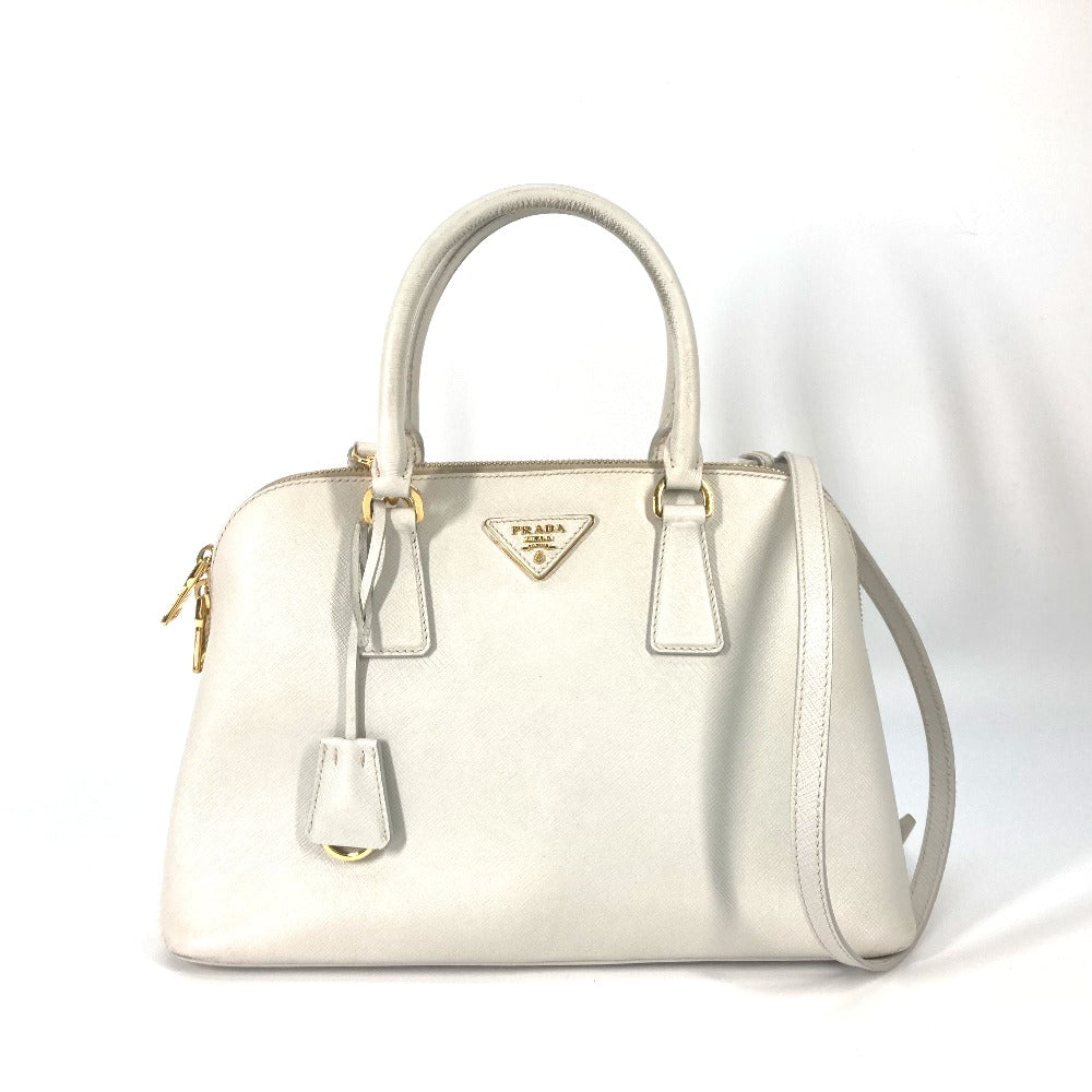 Sac à main Prada Bl0837 vintage en cuir Saffiano blanc